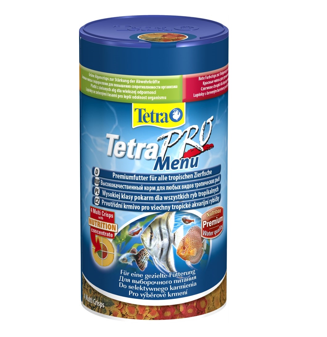 Tetra PRO Menu Multi-Crisps 250 мл - корм для всех видов рыб - меню из 4-х видов чипсов