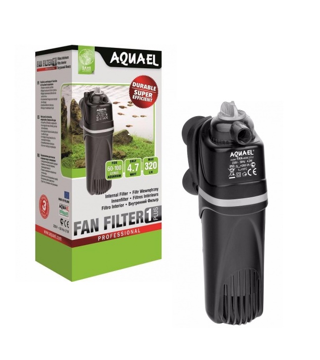 AQUAEL FAN FILTER 1 PLUS. Фильтр 4.7w, 320л/ч, на 60-100л.