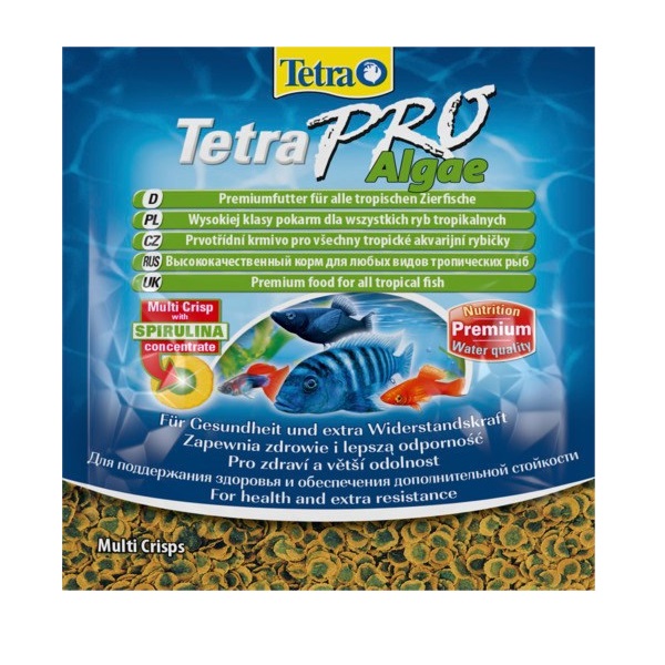 Tetra PRO Algae Multi-Crisps 12г (пакетик) - корм для растительноядных рыб (чипсы)