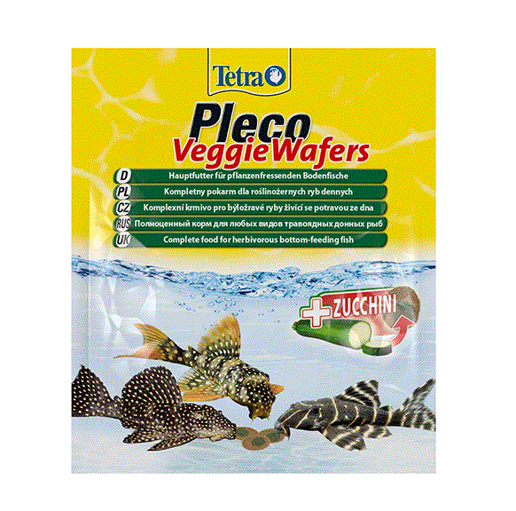 Tetra Pleco Veggie Wafers 15 гр. (пакетик)  - корм для травоядных донных рыб (таблетки)