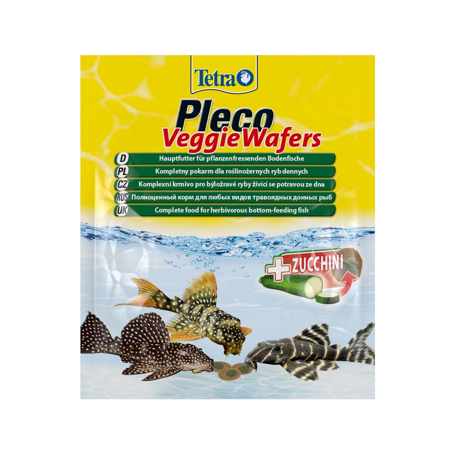 Корм Tetra "Pleco Veggie Waffers", для донных рыб, с добавлением цуккини, пластинки, 15 г