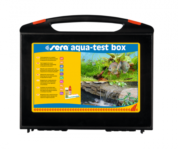 Набор из 10 тестов SERA Aqua Test Box (+Cu) + дист.вода, в чемоданчике