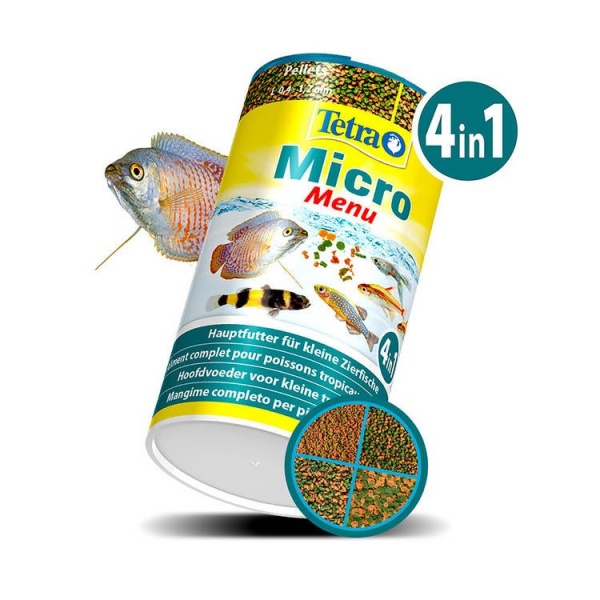 Tetra Micro Menu 100 мл - Смесь всех четырех типов полноценного корма в четырех отдельных ячейках.