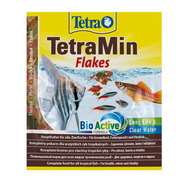 TetraMin Flakes 12г  (пакетик) - универсальный корм для рыб (хлопья)