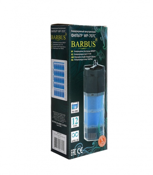 Фильтр внутренний  угловой Barbus 008 650 л/ч 12 Вт до 100 л