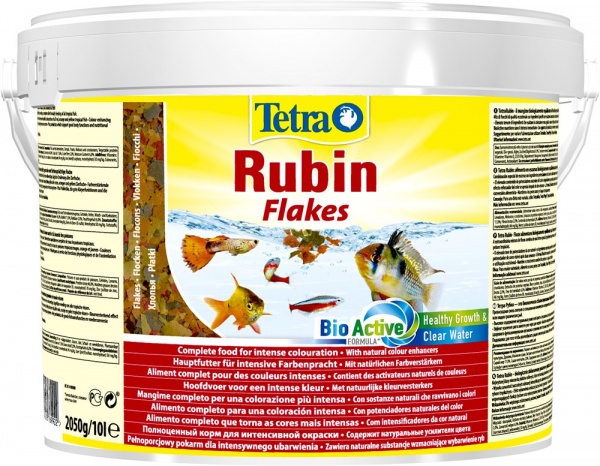 Tetra Rubin Flakes 10л (ведро) - корм для усиления естественной окраски рыб (хлопья)