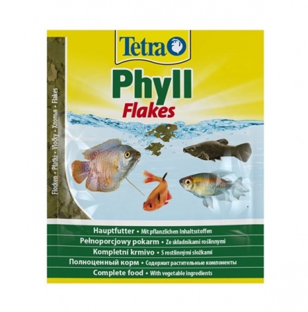 Tetra Phyll 12 г (пакетик) - корм для растительноядных рыб (хлопья)