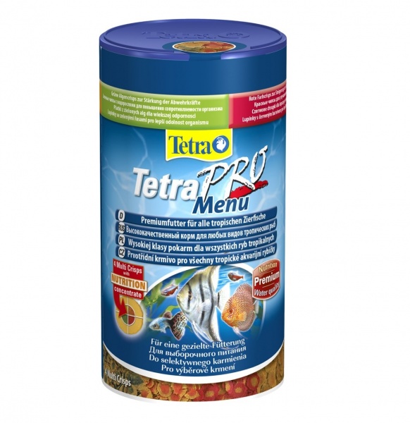 Tetra PRO Menu Multi-Crisps 250 мл - корм для всех видов рыб - меню из 4-х видов чипсов