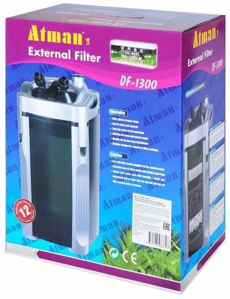 Atman ATM-DF-1300 Фильтр внешний для аквариума до 300 литров, 1250 л/ч, 19W
