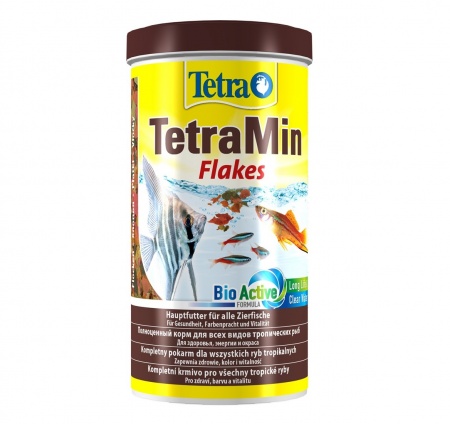 TetraMin Flakes 1л - универсальный корм для рыб (хлопья)