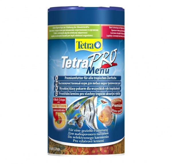 Tetra PRO Menu Multi-Crisps 250 мл - корм для всех видов рыб - меню из 4-х видов чипсов
