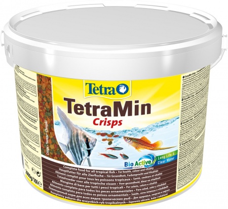 TetraMin Crisps 10л (ведро) - универсальный корм для рыб (чипсы)