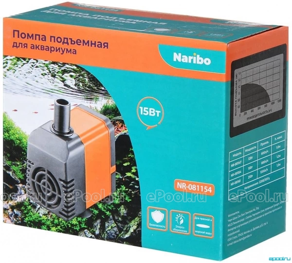 NR-081154 Naribo Помпа подъемная 15Вт, 880л/ч, h=1,2м