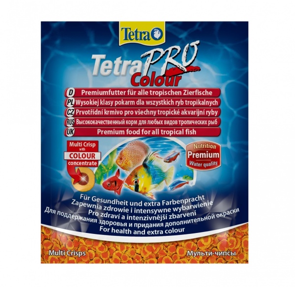 Tetra PRO Colour Multi-Crisps 12г (пакетик) - корм для усиления и насыщенности окраса рыб (чипсы)