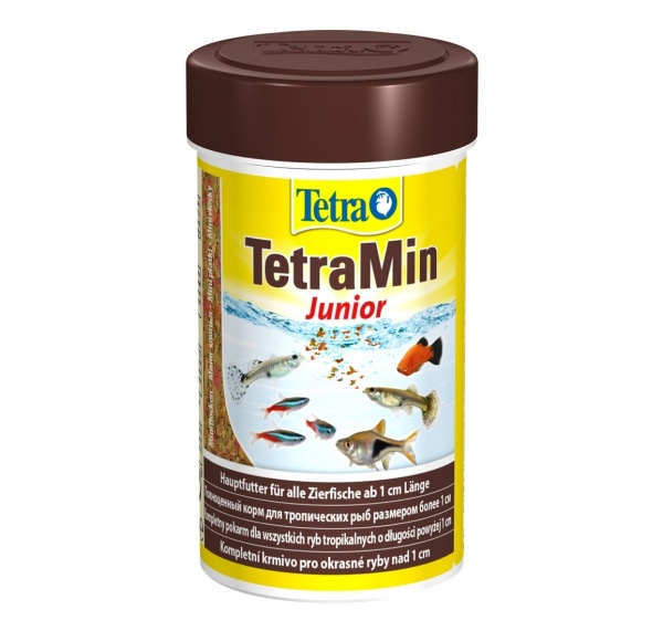 TetraMin Junior 100 мл - корм для молоди рыб (для подростков) хлопья