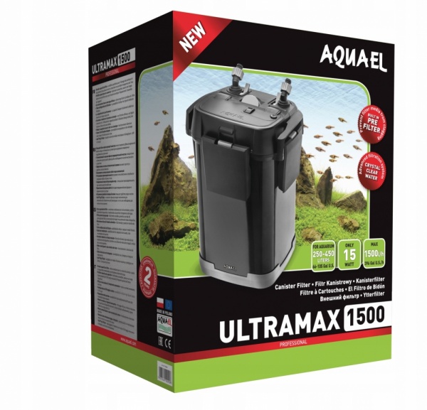 AQUAEL ULTRAMAX 1500. Внешний фильтр 15w, 1500л/ч, на 250-400 л.