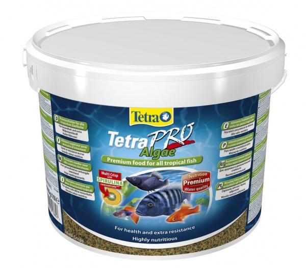 Tetra PRO Algae Multi-Crisps 10л. (ведро) - корм для растительноядных рыб (чипсы)