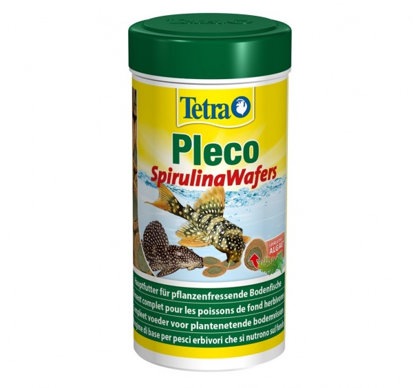 Tetra Pleco Spirulina Wafers 250 мл - корм для крупных травоядных донных рыб (таблетки)