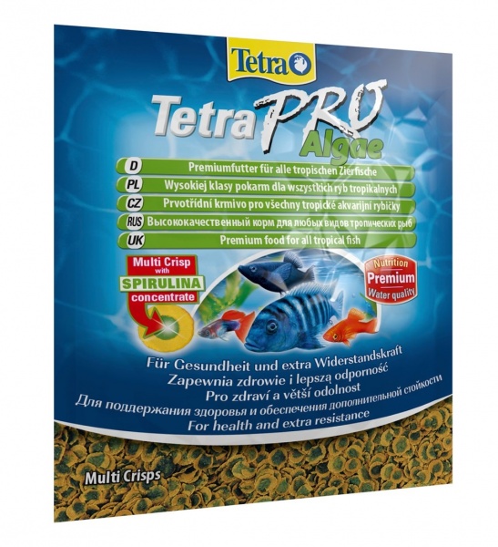Tetra PRO Algae Multi-Crisps 12г (пакетик) - корм для растительноядных рыб (чипсы)