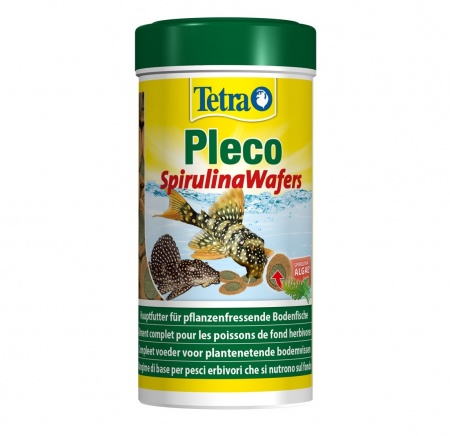 Tetra Pleco Spirulina Wafers 250 мл - корм для крупных травоядных донных рыб (таблетки)