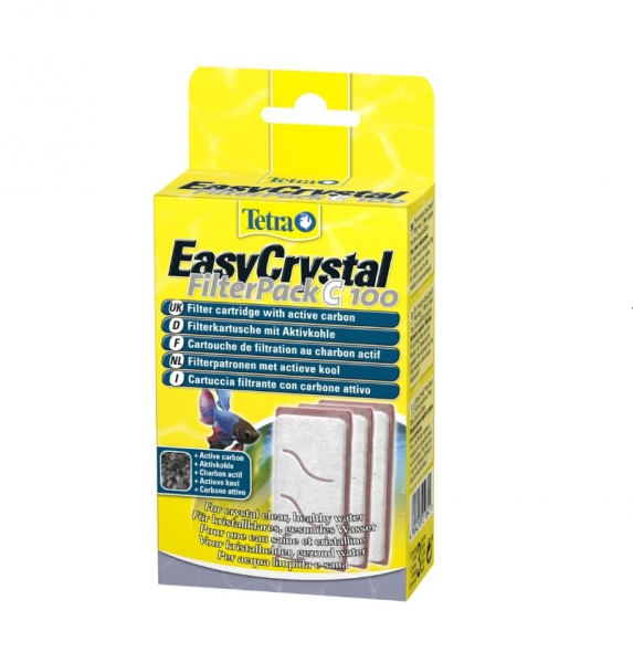Сменные фильтрующие картриджи TETRA EasyCrystal FilterPack C 100с углем для аквариума Tetra Cascade Globe, 3шт
