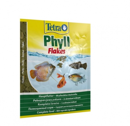 Tetra Phyll 12 г (пакетик) - корм для растительноядных рыб (хлопья)