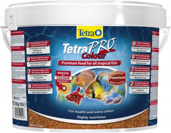 Tetra PRO Colour Multi-Crisps 10л (ведро) - корм для усиления и насыщенности окраса рыб (чипсы)