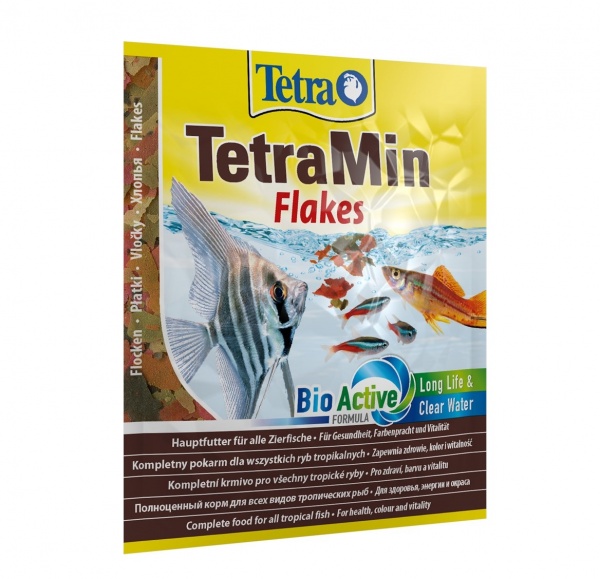TetraMin Flakes 12г  (пакетик) - универсальный корм для рыб (хлопья)